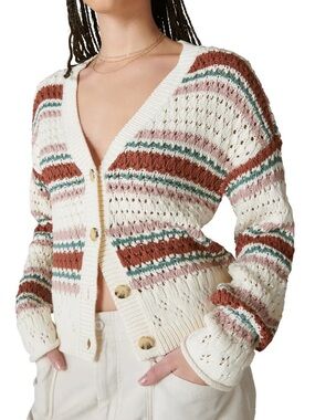 Lucky Brand Button Front Knit Sweater